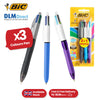 BIC 3x Grip 4 Colours Pens Multicoloured Pens with Rubber Grip for Writing