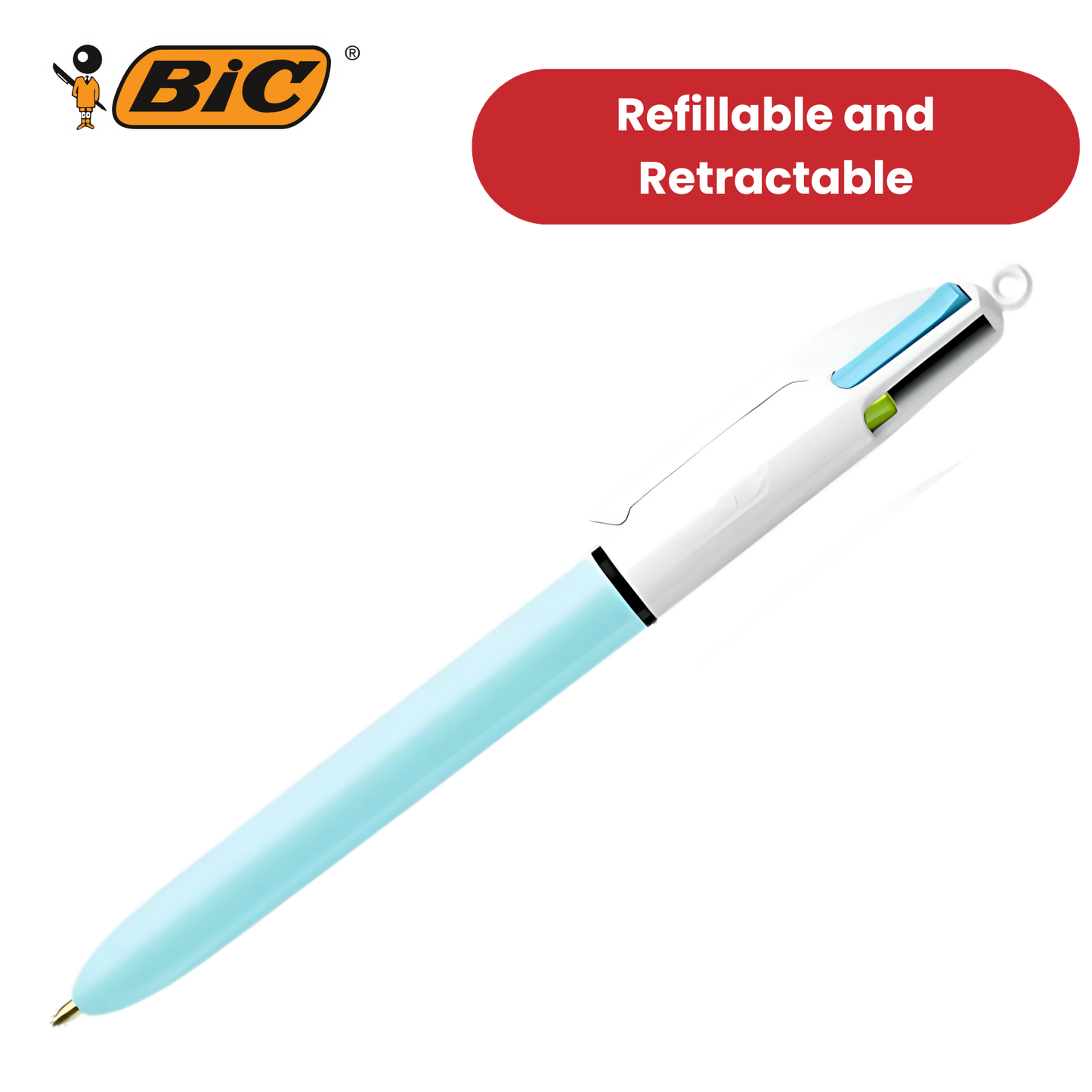 BIC 4 Colours Fun Ballpoint Pen Assorted Inks for Writing and Drawing