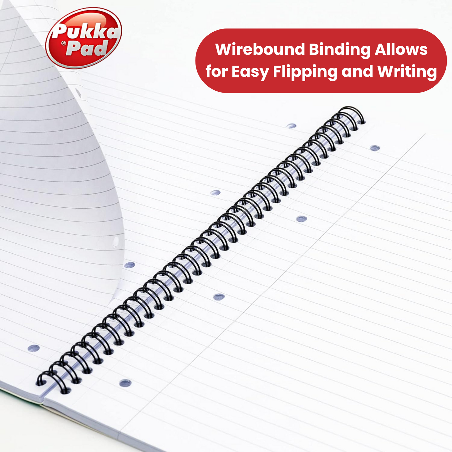 Pukka Pad A4+ Metallic Jotta Notebook, Green Wirebound, 200 Pages 80gsm