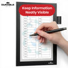 Durable DURAFRAME Magnetic Frame, Black A5 Wall Mount Magnetic Display with Pen Holder for Work