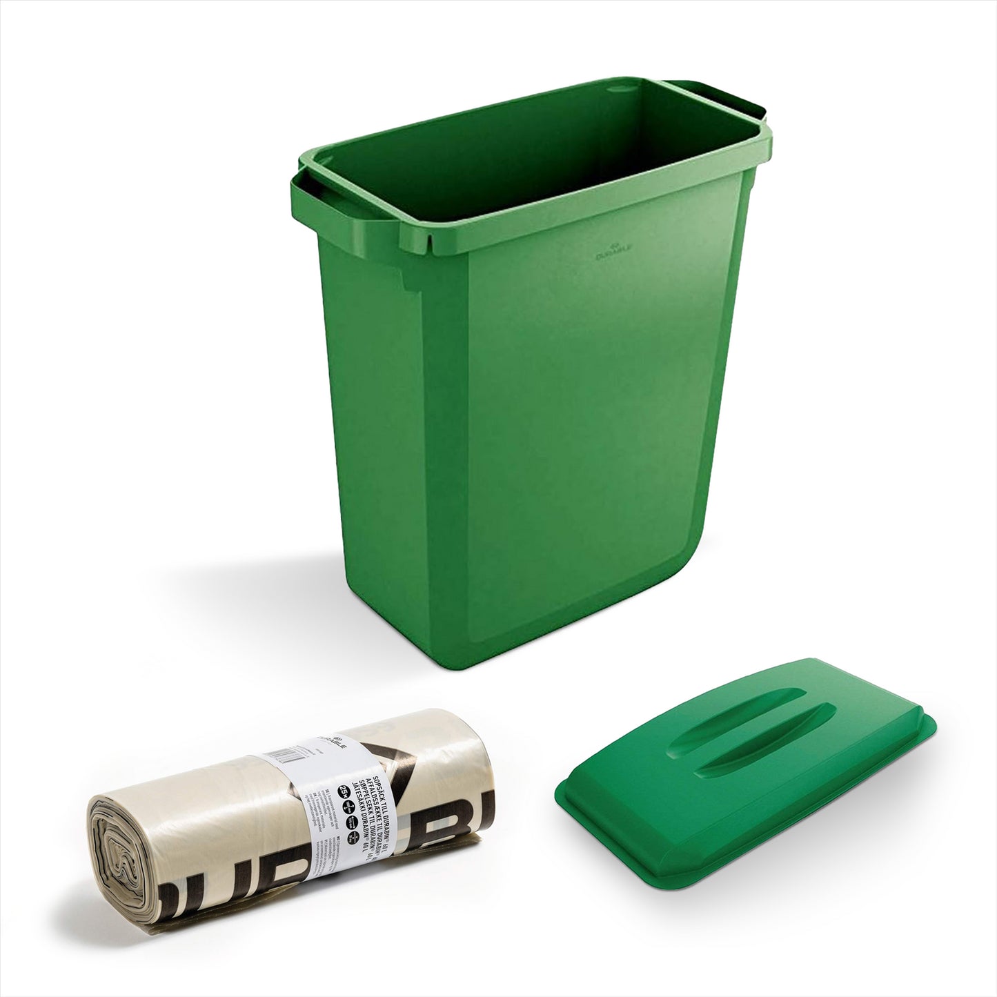 DURABIN 60L Green Bin Set & Green Lid and 25x 110L Recycled Bin Bags