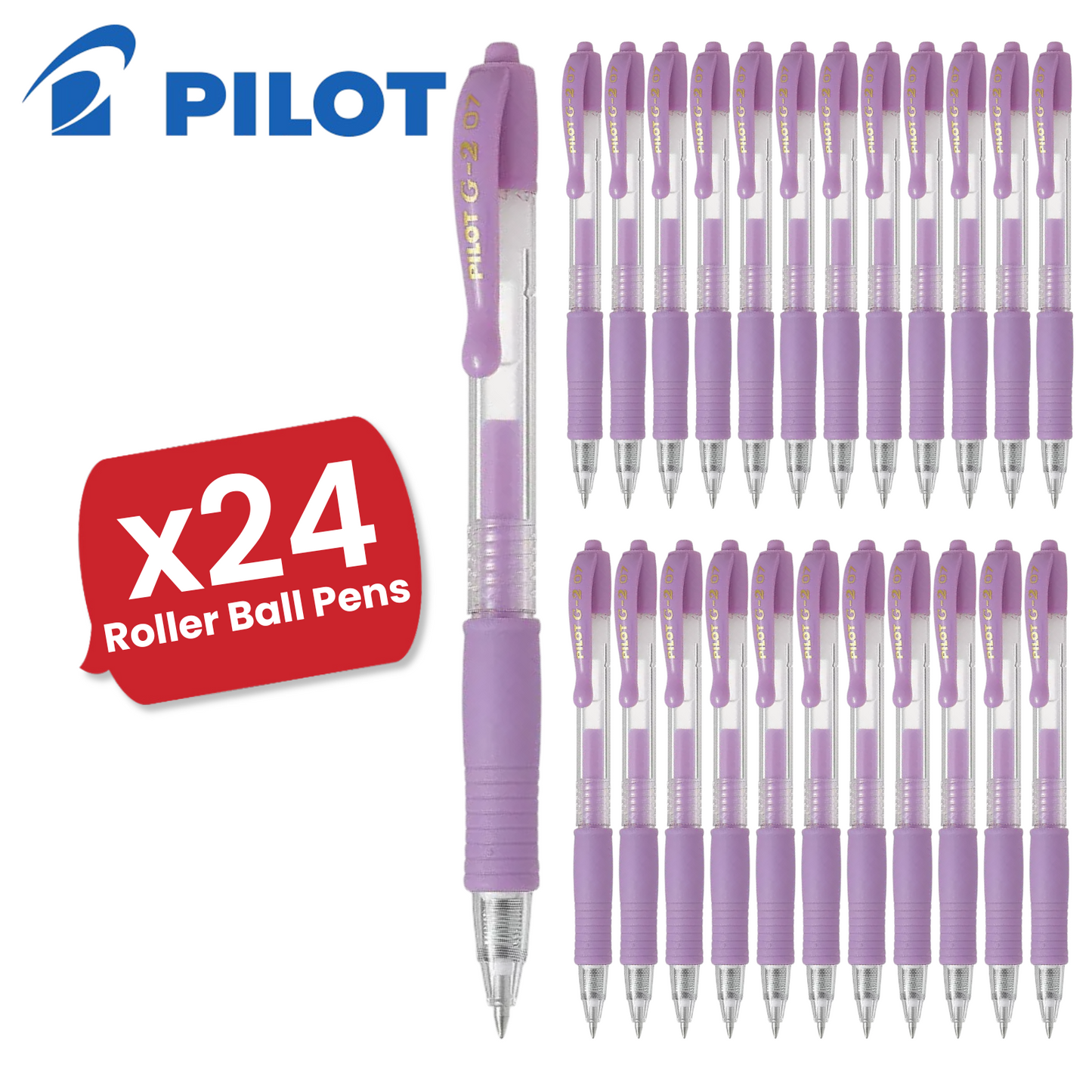Pilot G-207 Retractable Gel Rollerball 0.7 mm Tip (Single Pen) - Pastel Violet