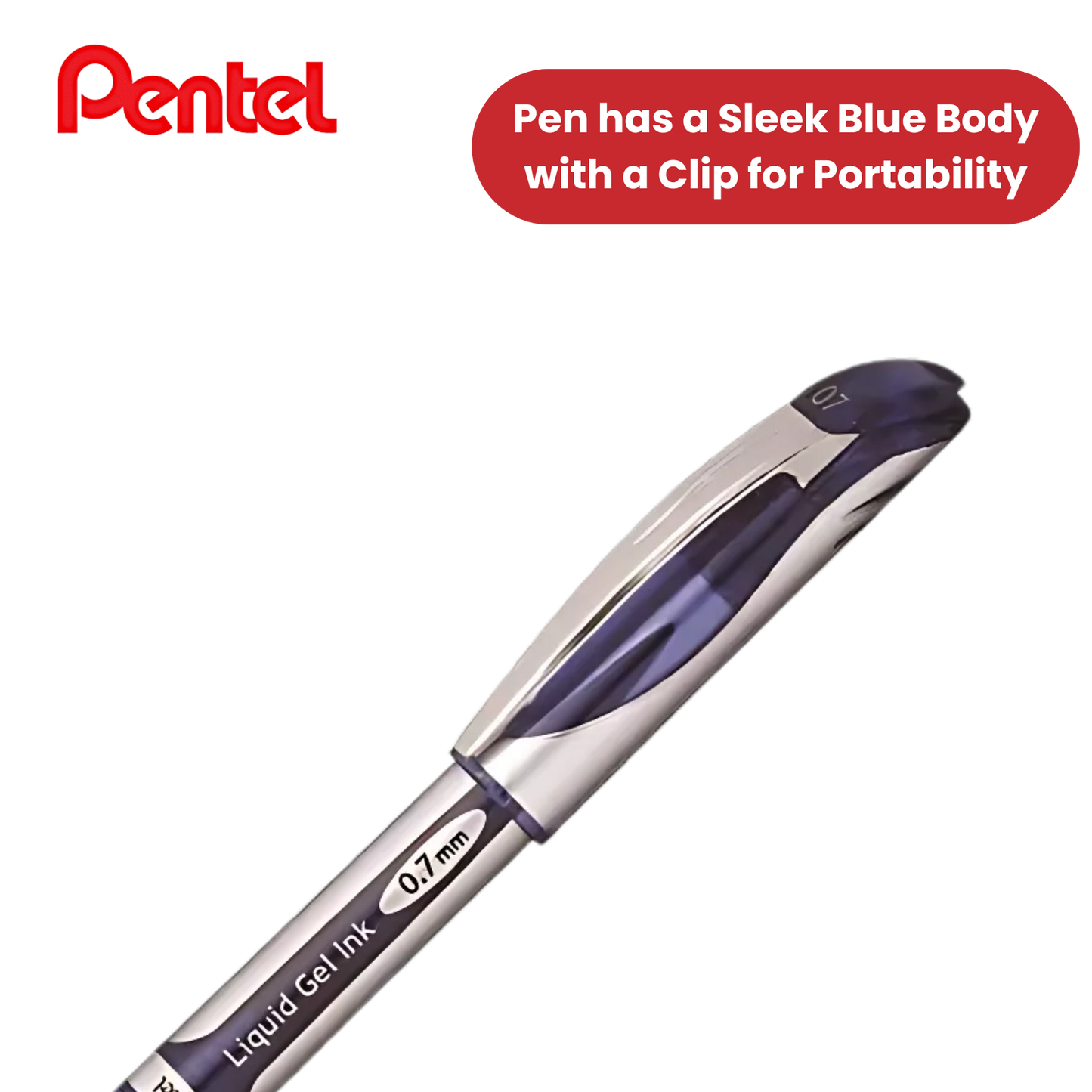 PENTEL ENERGEL XM METAL TIP RBALL BLUE - Pack of 12 - 1 to 5 Packs