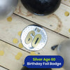 Silver 60th Birthday Badge 8.5cm Age Badge for Party Outfit and Celebrations