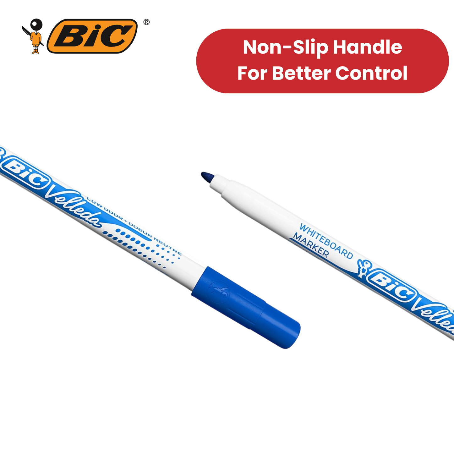 BIC Velleda 1721 Whiteboard Markers – 4+1 Pack, Assorted Colours, Smooth Writing