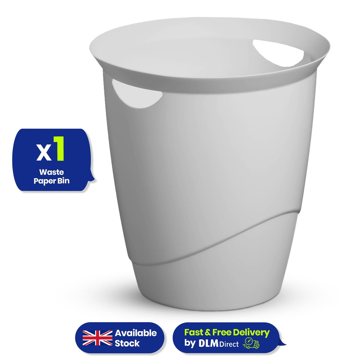 Durable Small Waste Paper Bin 16L Plastic Bin for Office Bedroom & Bathroom