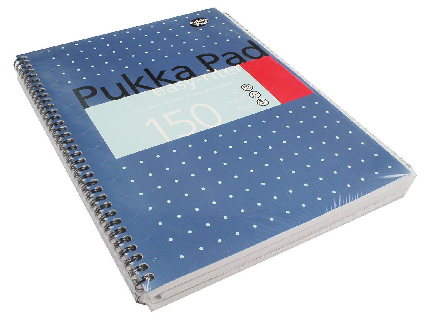 Pukka A4 Easy-Riter Metallic Pad 150 pages - Lined - Pack of 3