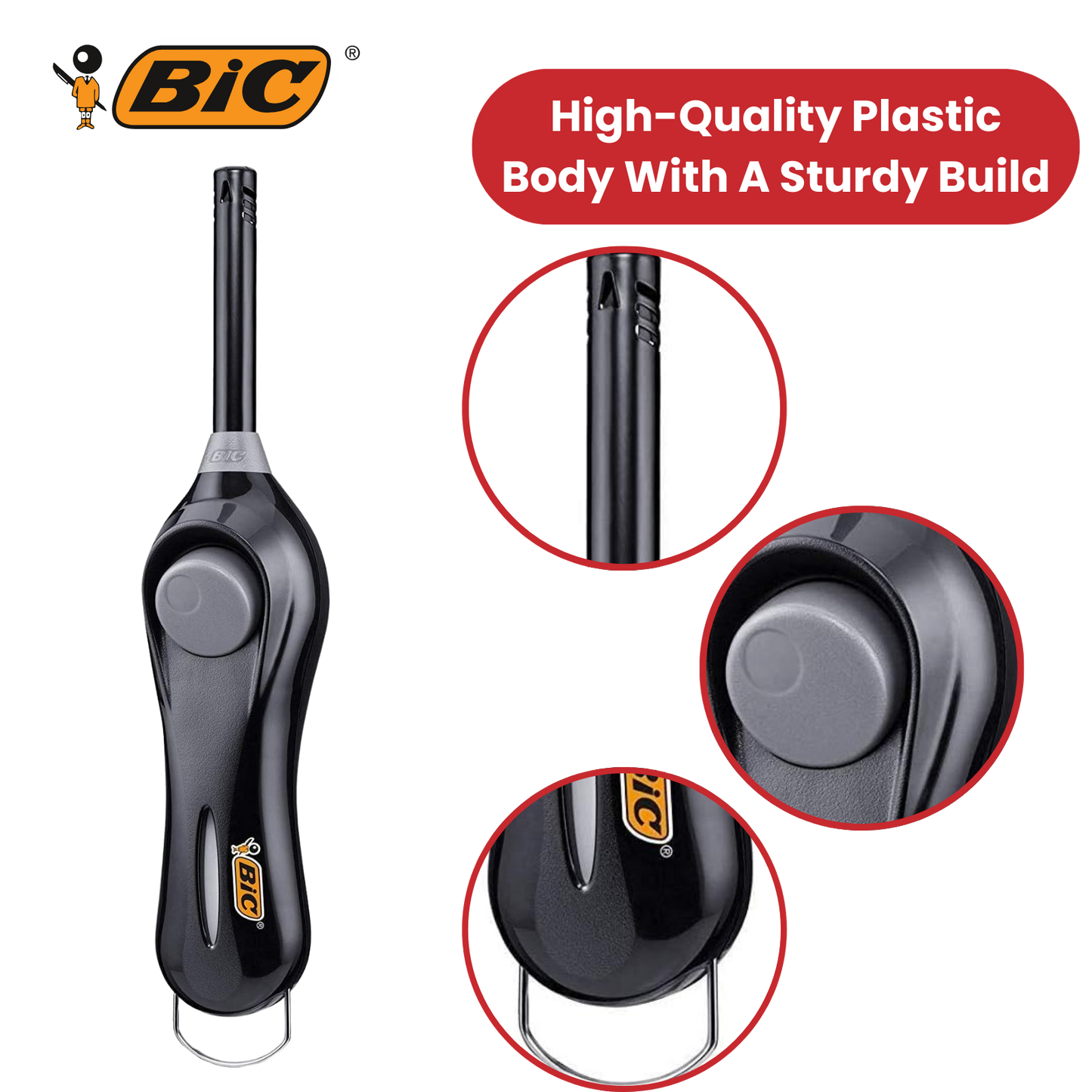BIC Mega Standard Utility Lighter Black - Blister Pack of 2