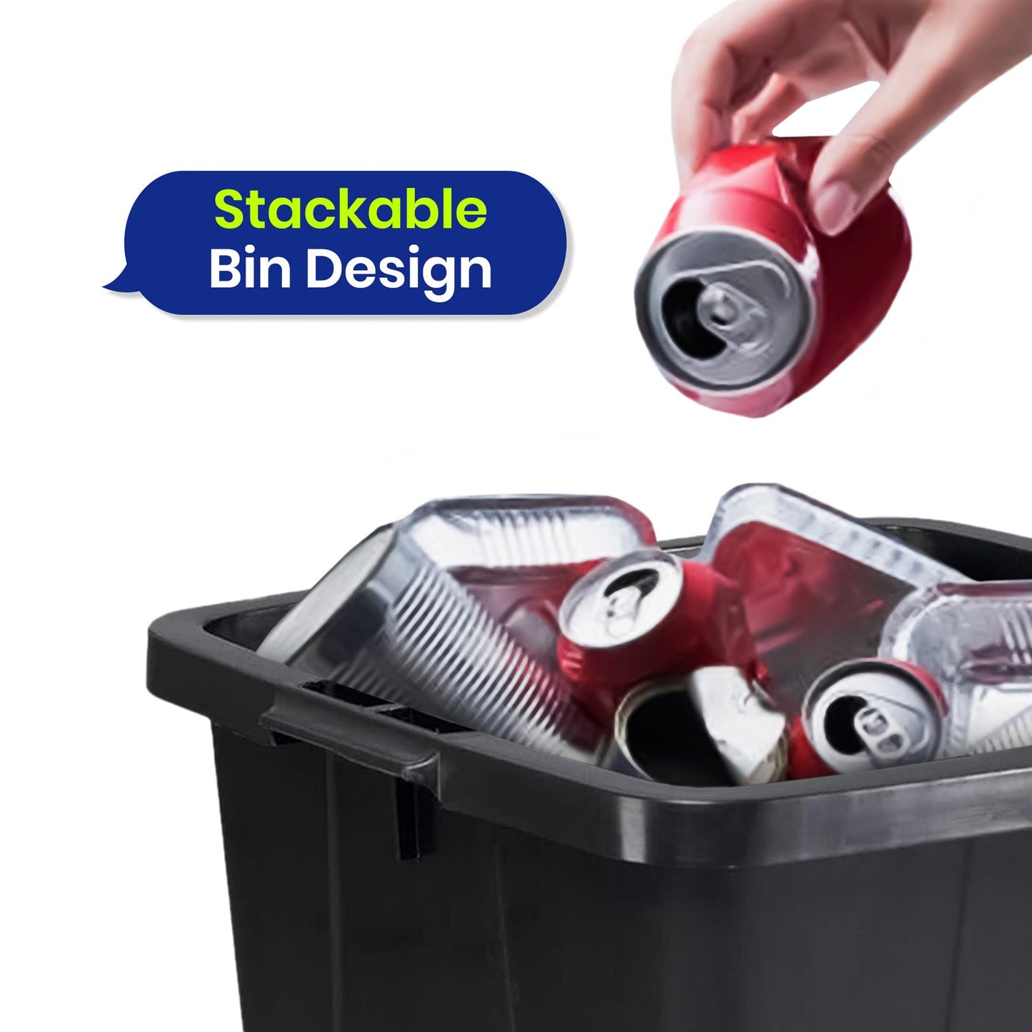 110L Bin Bags 25 Pack and 90L DURABIN Waste Bin Bundle Strong Recycled Plastic Set