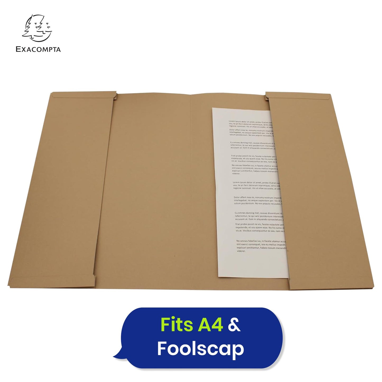 Exacompta Guildhall Double Pocket legal wallet, A4 Heavyweight Document Wallets, pack of 25 (Buff)