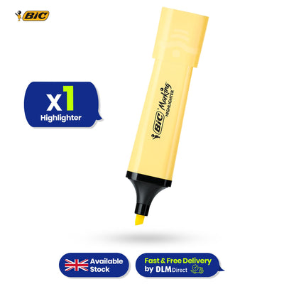 Bic Highlighter Flat - Pastel Yellow - Single
