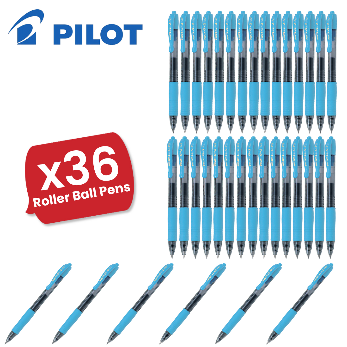 Pilot G-207 Retractable Gel Rollerball Medium Light Blue - Pack of 1 - 1 to 36 Packs