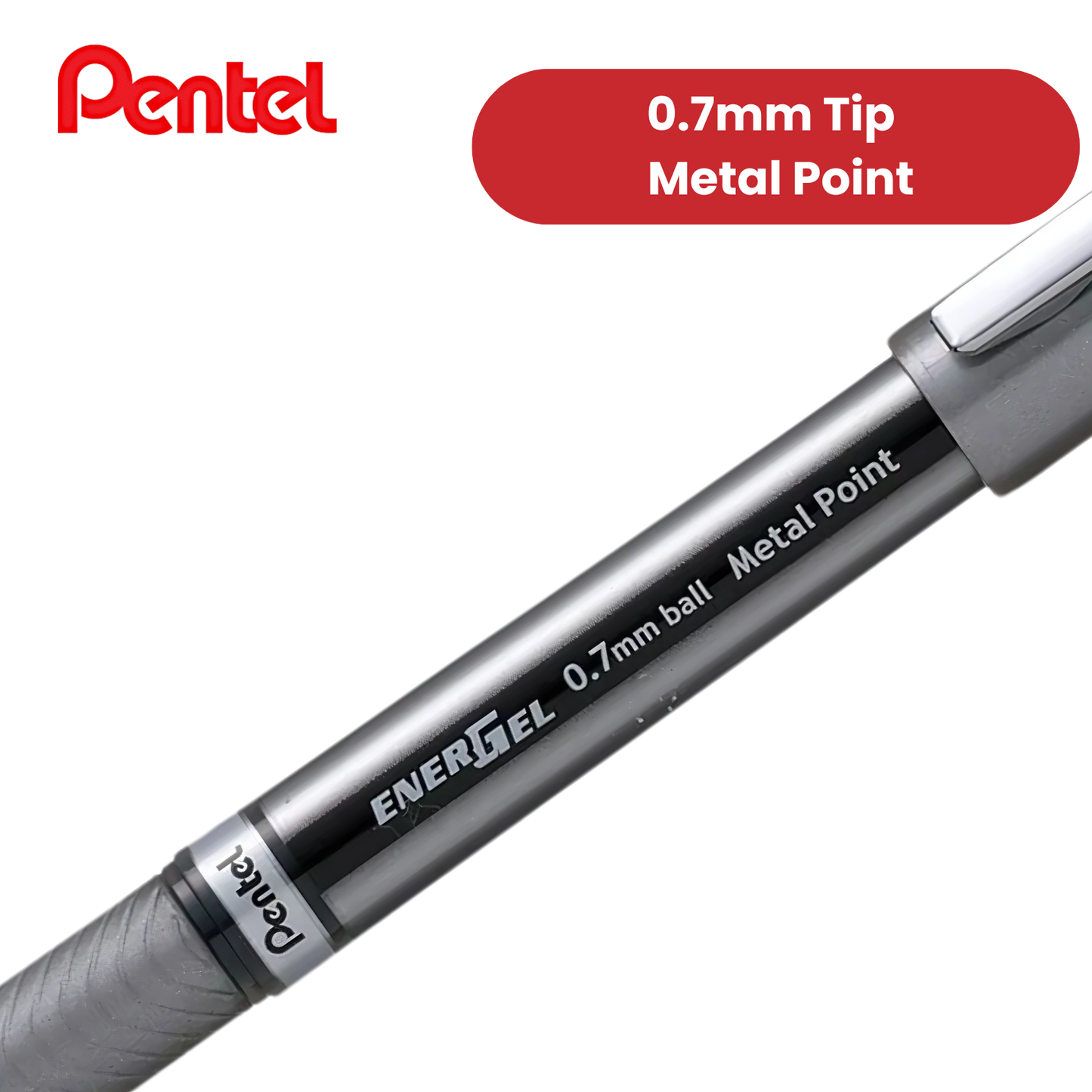 PENTEL ENERGEL METAL TIP ROLLERBALL BLK - Pack of 12 - 1 to 5 Packs