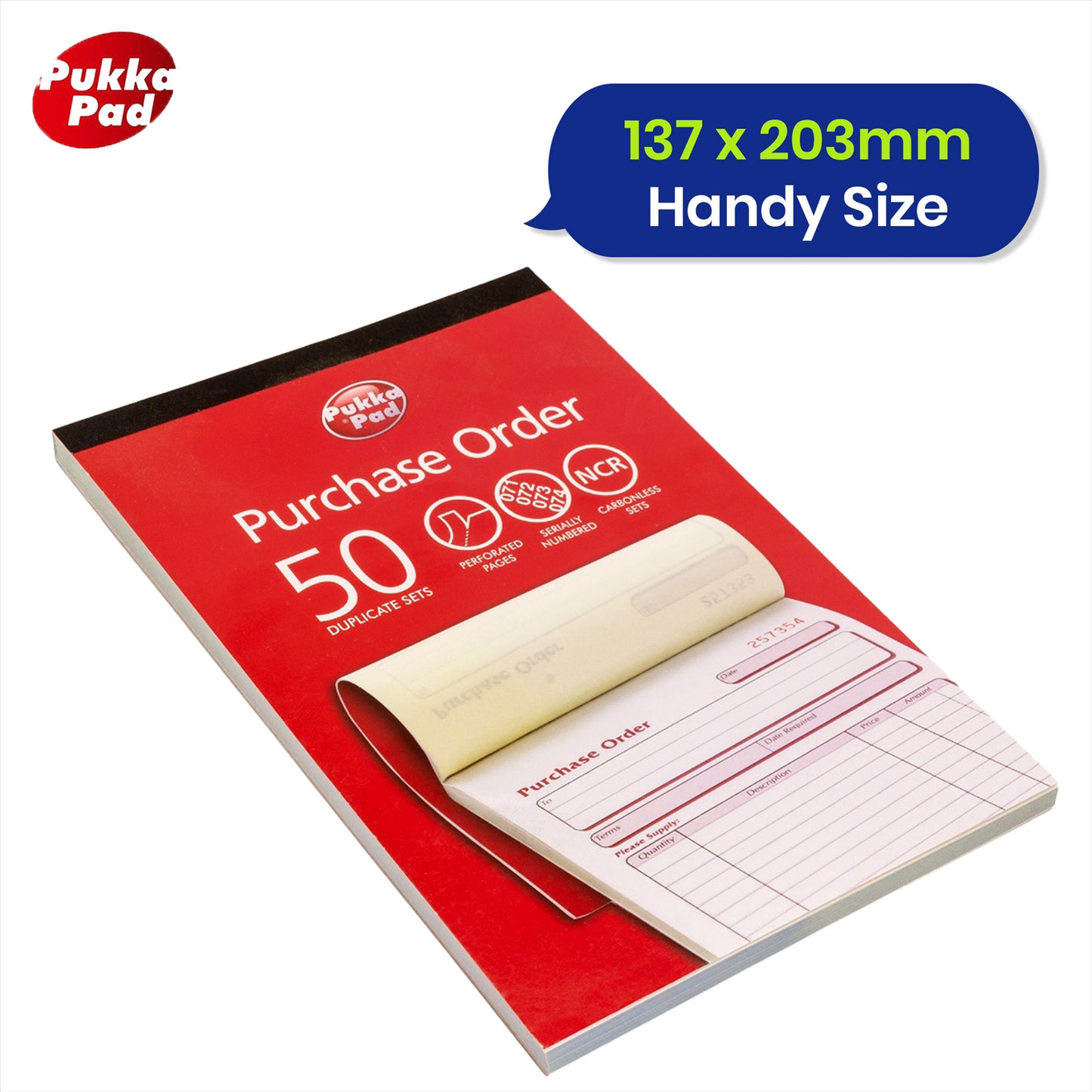 Pukka Pad Purchase Order Book  Pack of 5 Duplicate NCR Record Book Carbonless Order Pads for Small Business & Office