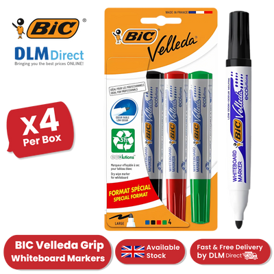 BIC Velleda 1701 ECOlutions Whiteboard Markers Assorted - Pack of 4