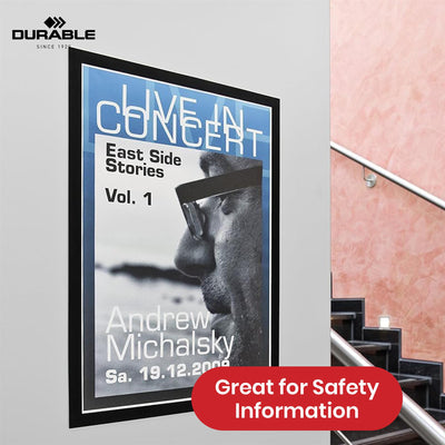 Durable Magnetic Frame 2 Pcs Metal Display Holders, Black A3 Wall Mount Holders for Posters