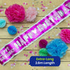 Happy Birthday Pink Recyclable Paper Banner 260cm Party Decor for Kids Adults