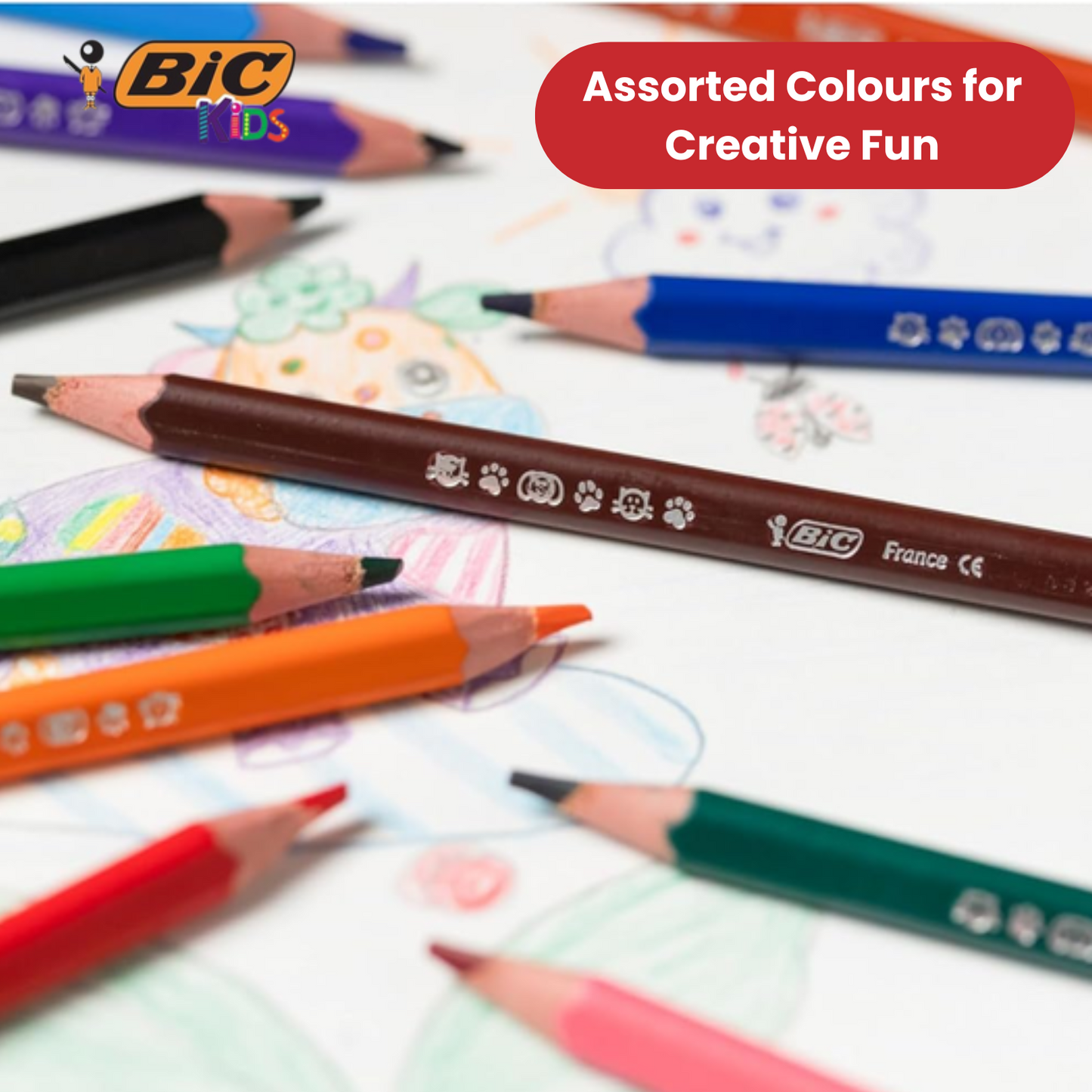 BIC Kids Evolution Triangle ECOlutions Colouring Pencils Assorted - Pack of 12