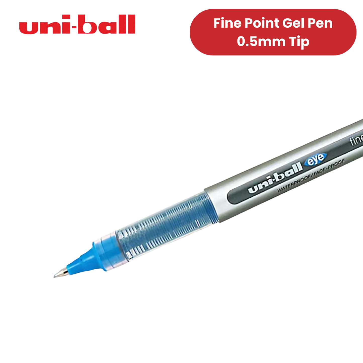Uni-Ball Eye UB-157 Fine Rollerball Smooth Waterproof Ink Pack of 5 - Blue Pens