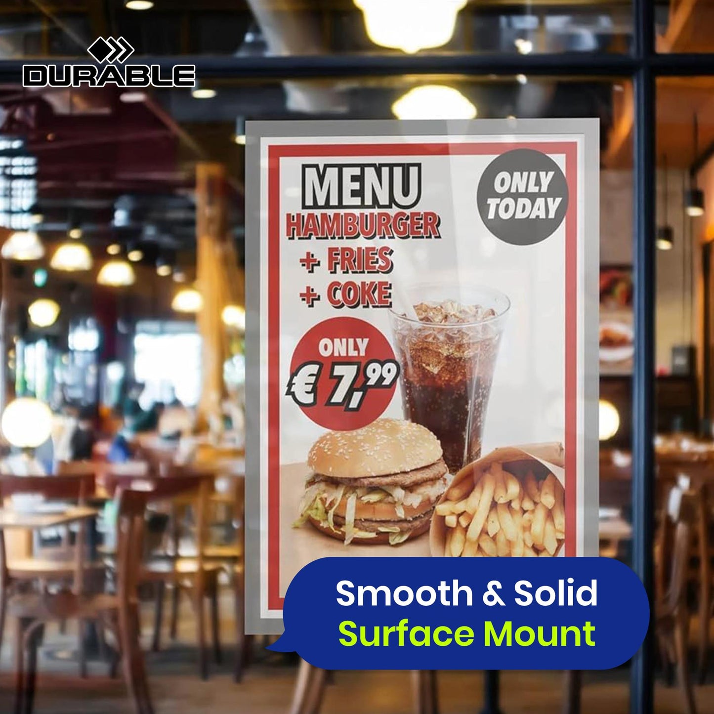 A2 Magnetic Poster Frame UV Resistant Peel & Stick Silver Display Frame for Paintings Photos Notices Ads Certificate