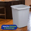 Durable Durabin Grey Waste Bin 90L Stackable Plastic Bin with Sturdy Handles