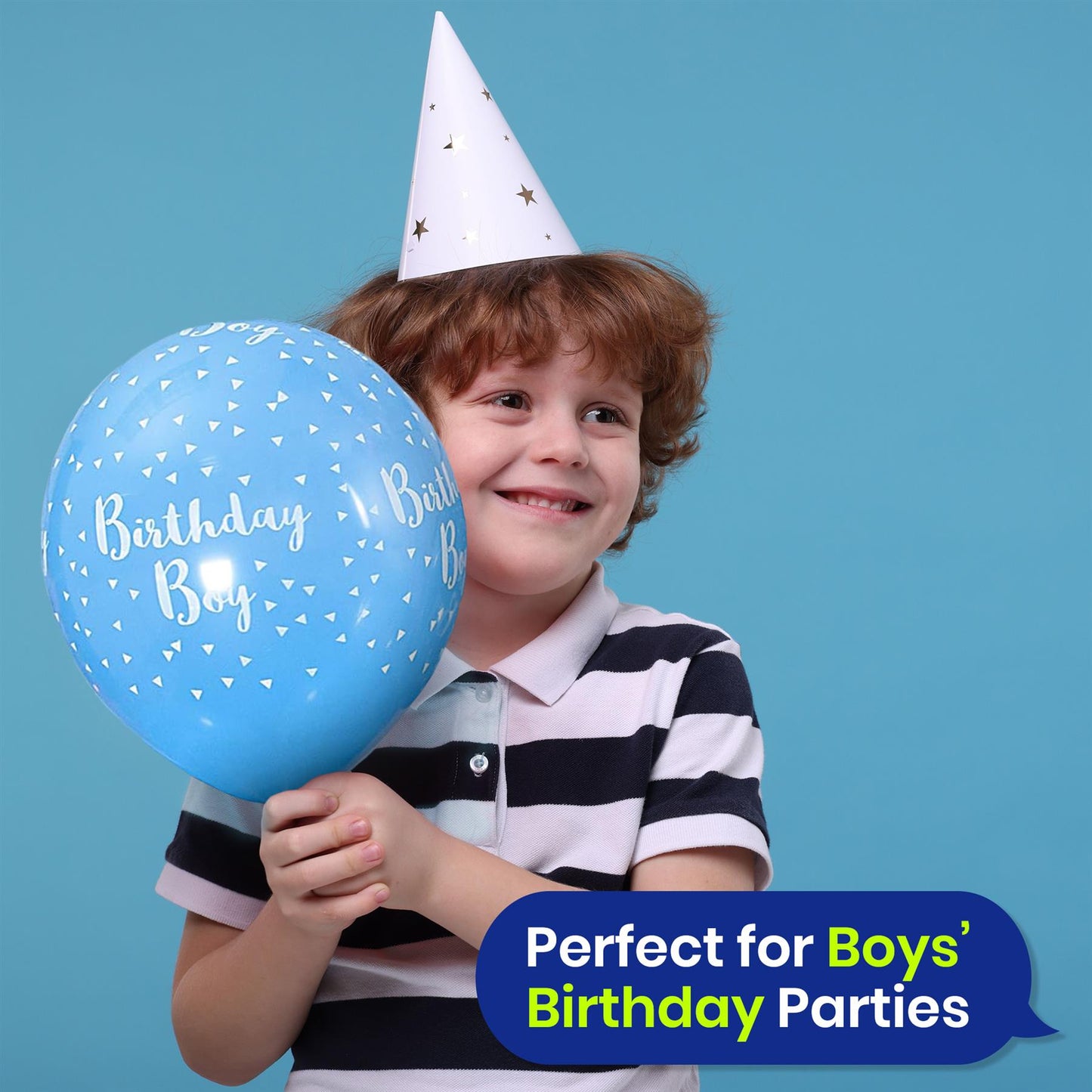 Blue Balloons Silver Garland and Bunting Birthday Party Decorations Set