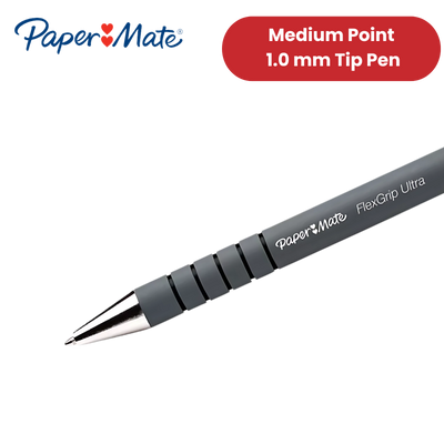 Paper Mate FlexGrip Ultra Black Pens 1.0mm Medium Tip Retractable Comfort Grip