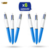 BIC 6x 4-Colour Mini Pens Retractable Multicolour Pens for Writing
