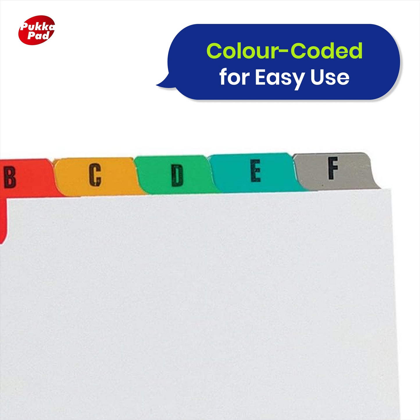 Pukka Pad A-Z Concord Guide Cards 8x5 with Colour Tabs For Filing & Study Tasks