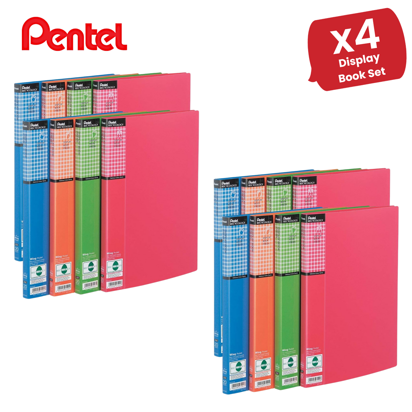 PENTEL RECYC FRESH FILES ASST - Pack of 4 - 1 to 5 Packs