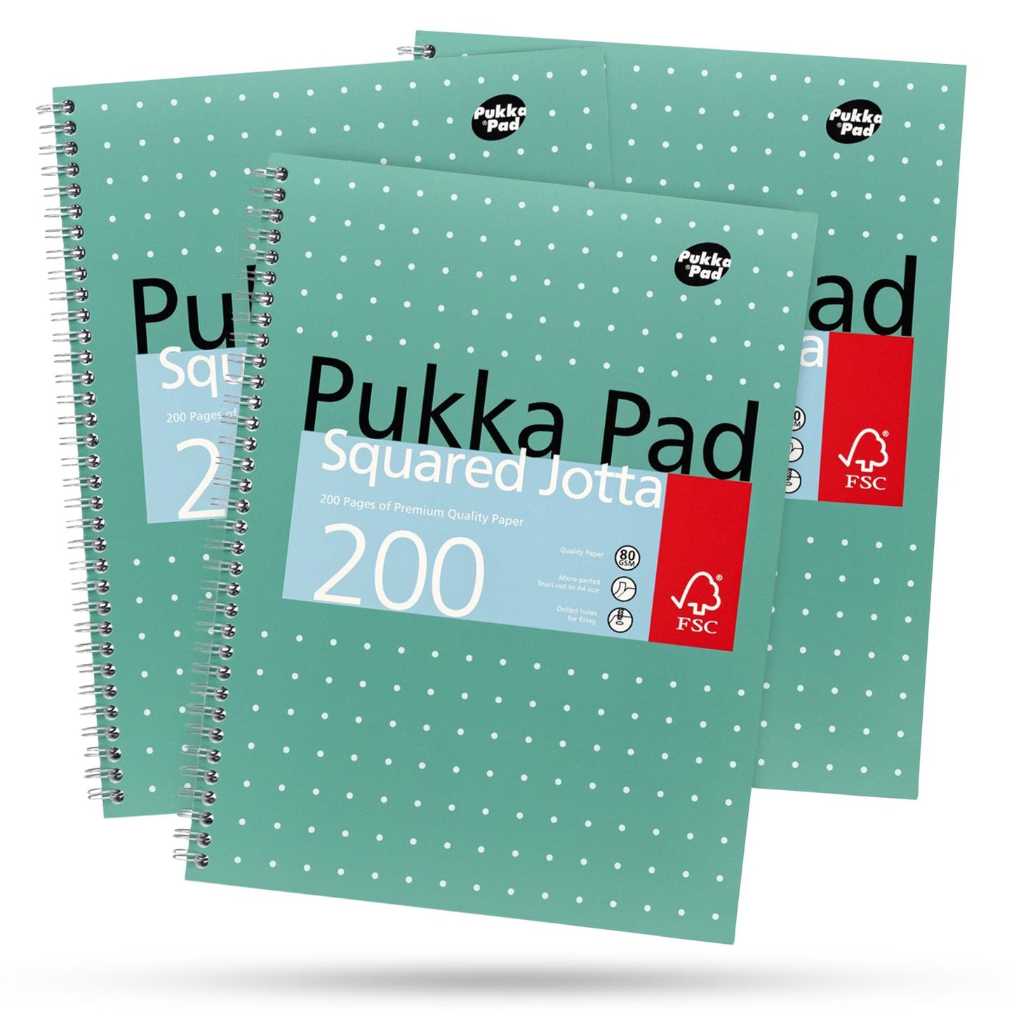 3x Pukka Pad A4 Metallic Squared & Lined Notebooks 200 Pages 80GSM Wirebound