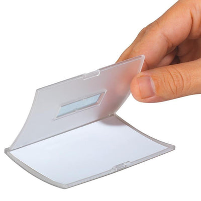 Durable Click Fold Name Badge 40 x 75 mm with Combi Clip Transparent | Pack of 25 | Ideal for Events and Visitor Management
