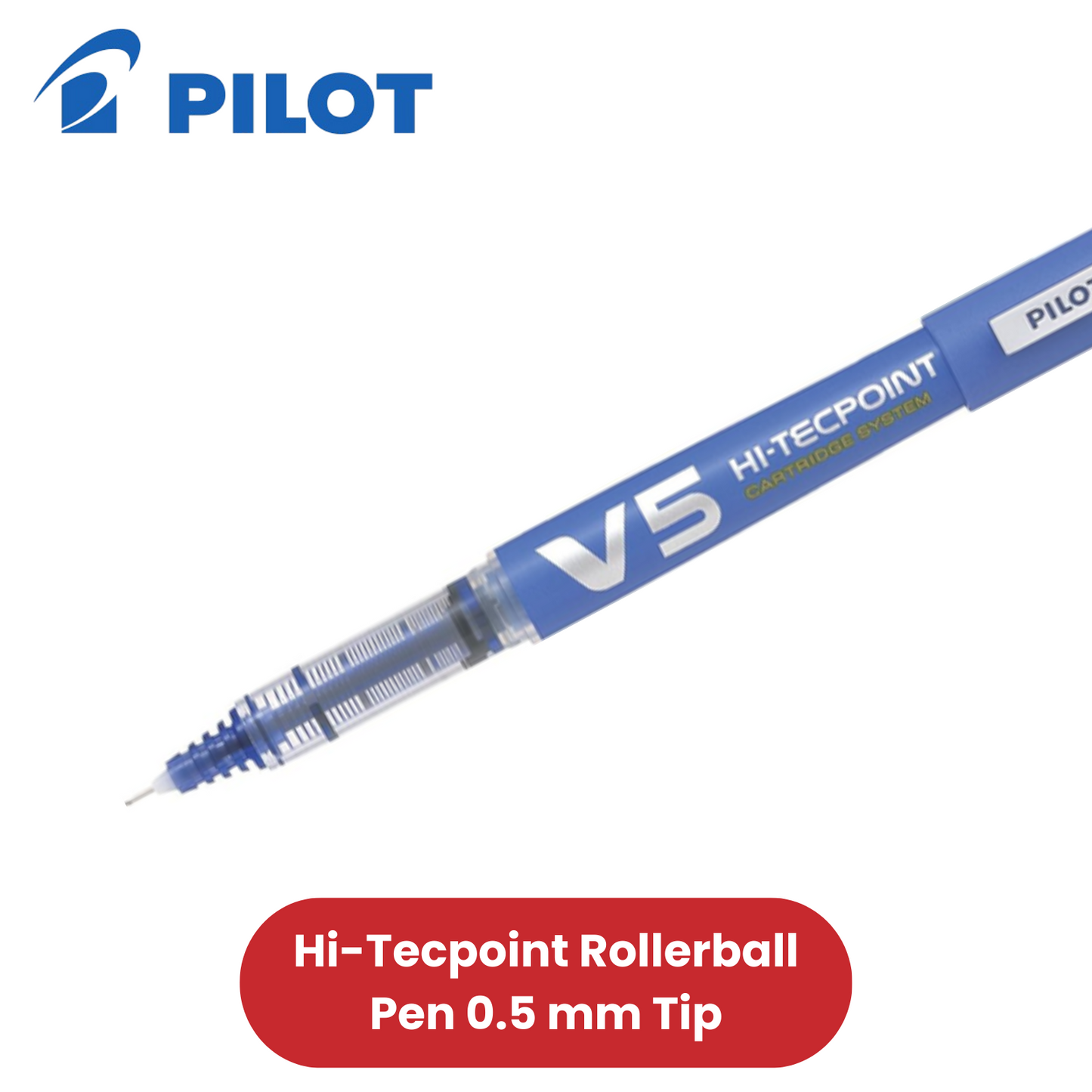 V5 Cartridge System Liquid Ink Fine Line Single Blister + 3 Refills - Blue
