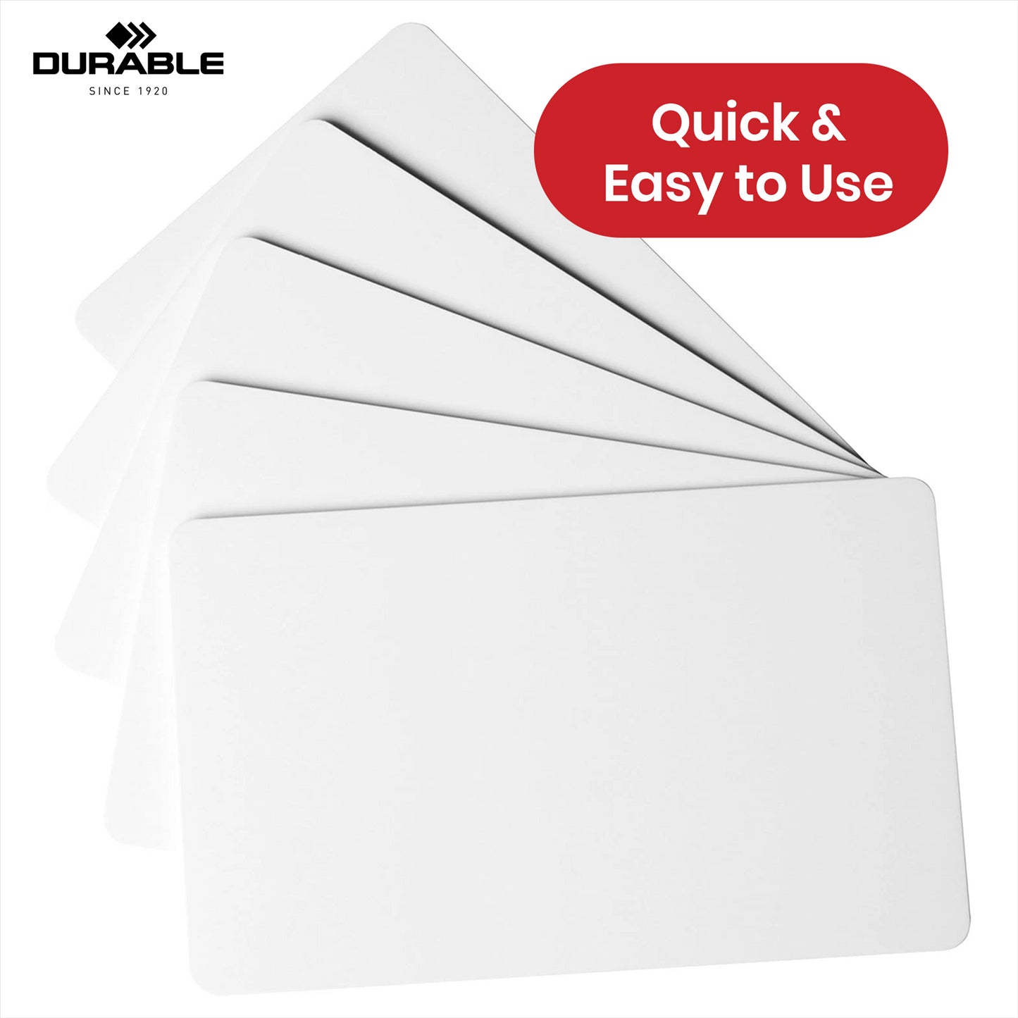Durable Cards - 100 Pcs PVC White Refill Business Cards, 0.76mm Thick Blank Card for Small Office