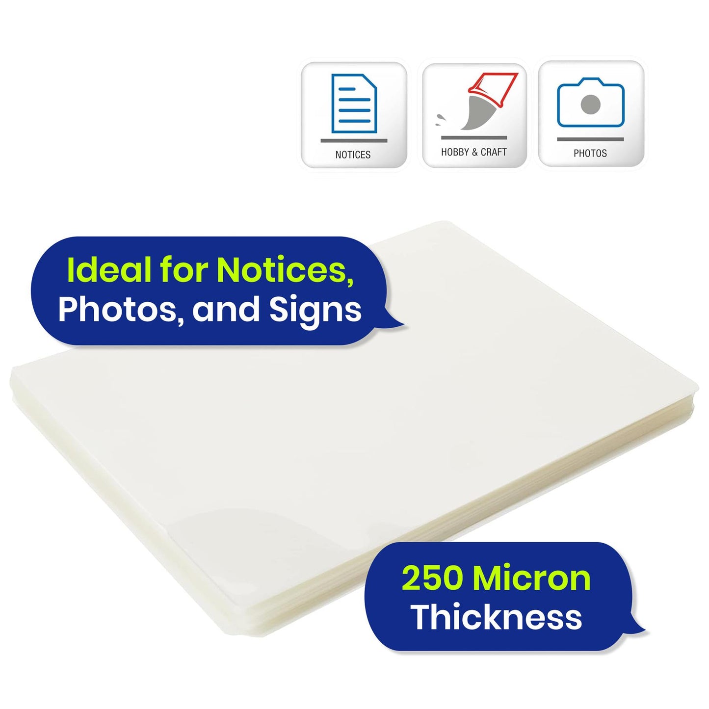 Fellowes Laminating Pouches Gloss PET Film 100 Micron Laminate Surface High Clarity Spill Protection for Certificates Photos Documents Daily Home or Office Use