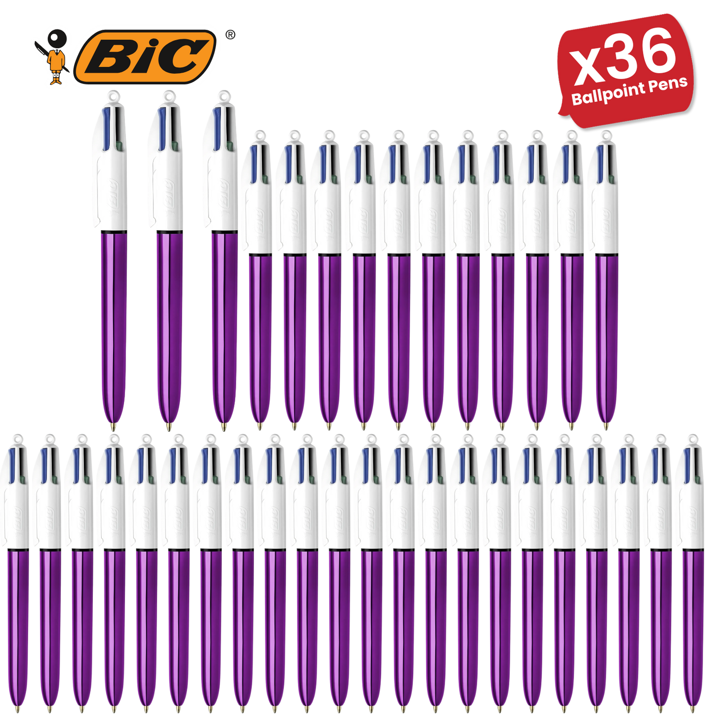 Bic 4 Colour Shine - Purple - Single Pen