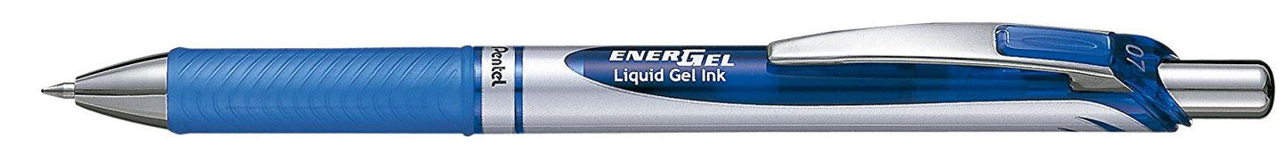 Pentel Energel XM Retractable Gel Pen with 0.7 mm Tip, Blue, Pack of 12 (BL77-CO)