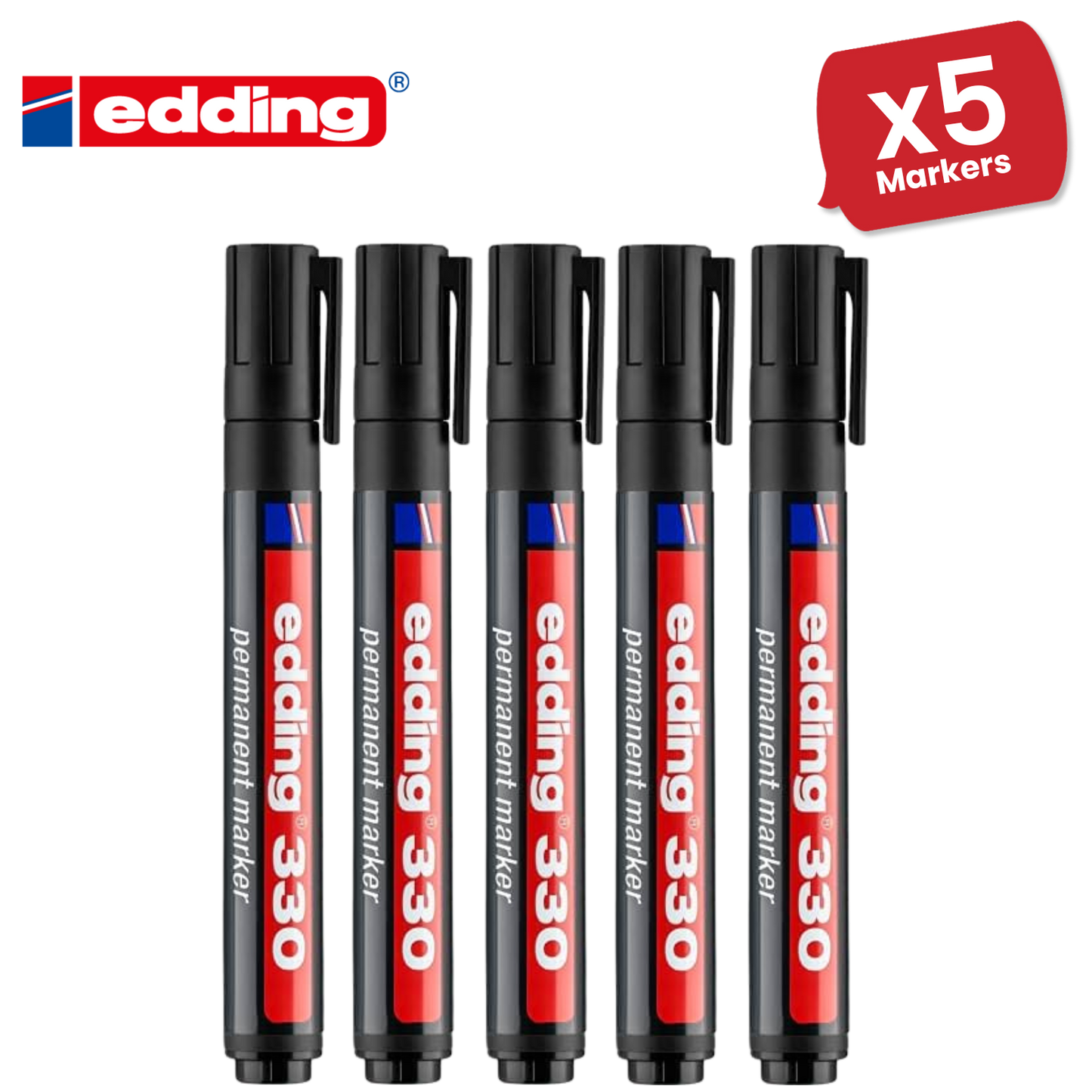 Edding 330 Permanent Multi Marker Chisel Tip 1-5mm Waterproof Quick-Drying Black