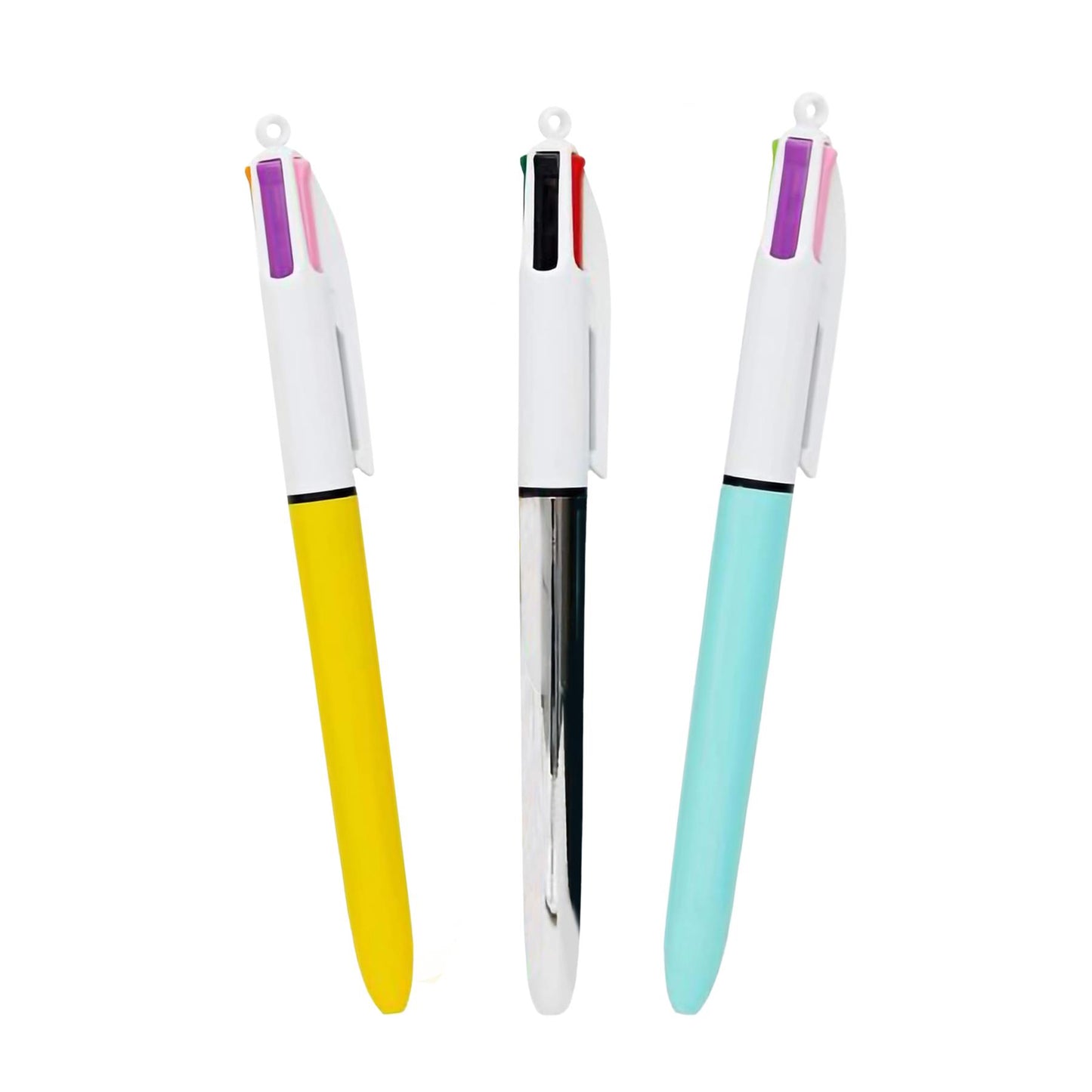 BIC 4 Colour Pens Pack of 3 Sun Shine Silver and Fun with 10 Ink Colours