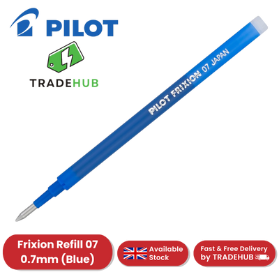 Pilot Frixion Roller Ballpoint Pen Refills 0.7mm Tip Smooth Writing - Blue Ink
