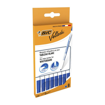 BIC Velleda 1721 Dry-Wipe Whiteboard Markers Blue  - Pack of 8