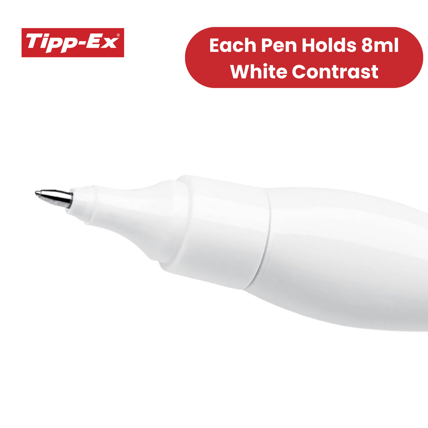 Tipp-Ex Correction Pen 8ml - Quick-Drying, Precise Error Correction, Pack of 3