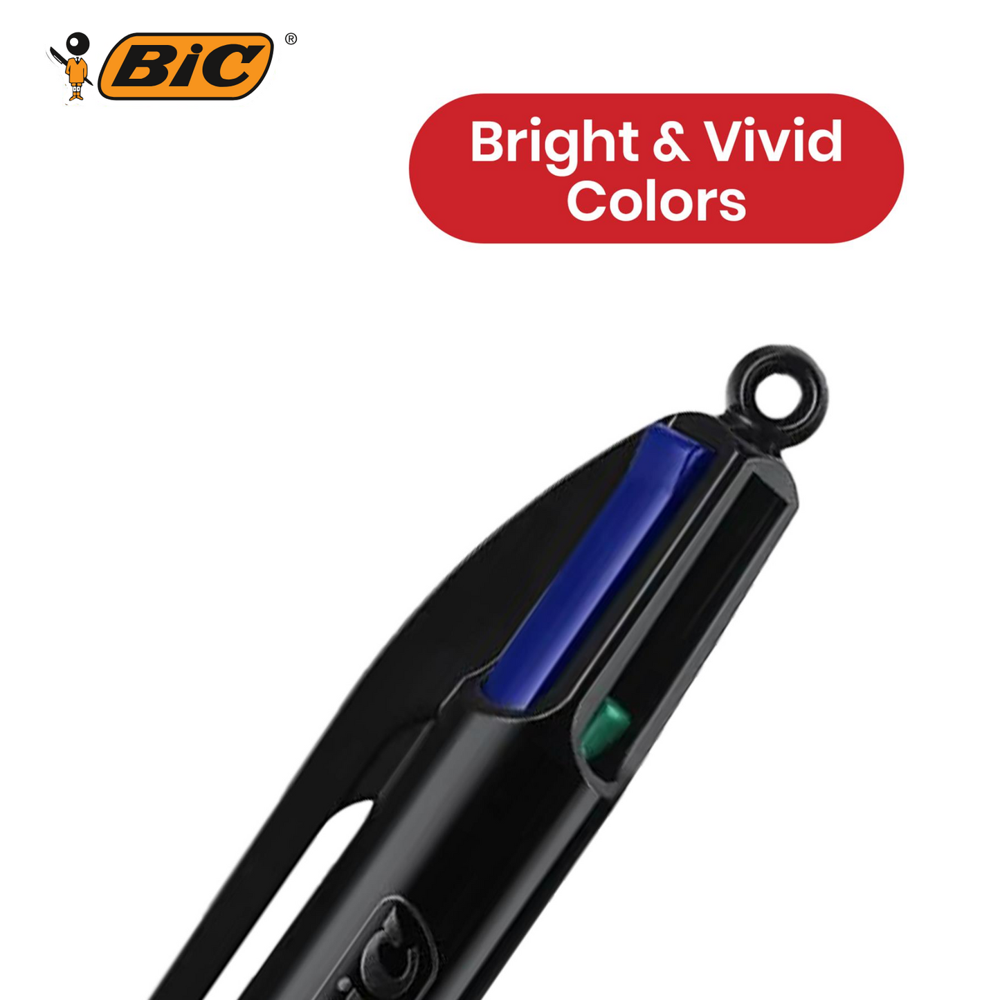 BIC 4 Colours Pro Retractable Ballpoint Pens, - Pack of 3