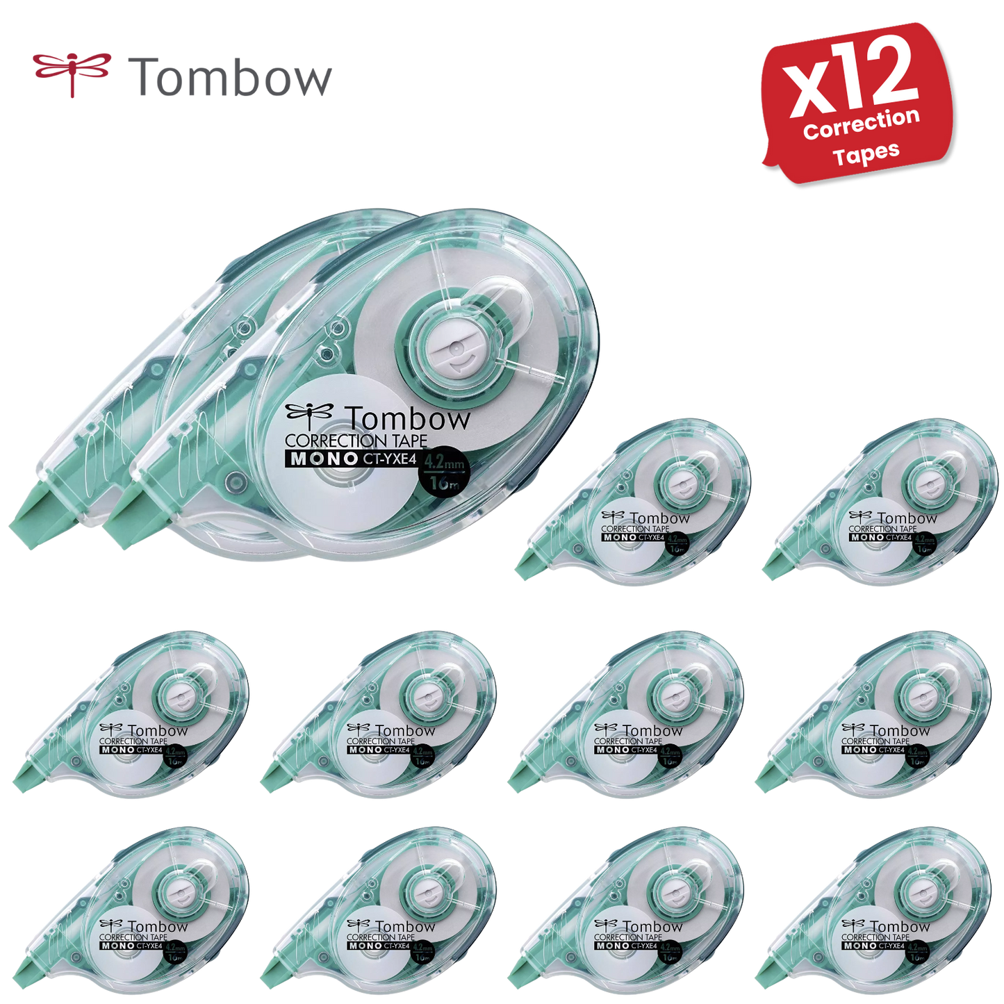 Tombow Correction tape MONO YXE4 4.2mm x 16m refillable Pack of 1 - 1 to 36 Packs