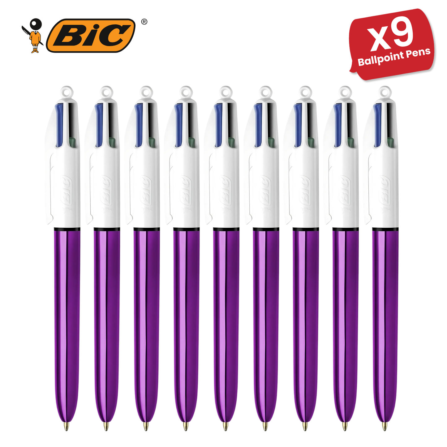 Bic 4 Colour Shine - Purple - Single Pen