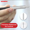 Zebra Ballpoint, Stainless Steel Retractable Pen Refillable Fine Point Biro for Presentation, Meeting & Assignments-Black
