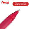 Retractable EnerGel rollerball pen ideal for everyday use. Quick drying, smooth flowing EnerGel ink, suitable for right or left-handed writers. Reduces smudging on hands and paper. Transparent barrel for easy view of remaining ink. Soft latex-free grip –