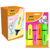 BIC Highlighter Flat Marker Pastel Yellow Pack of 12 & 4x Assorted  Neon Chisel Tip Quick Dry