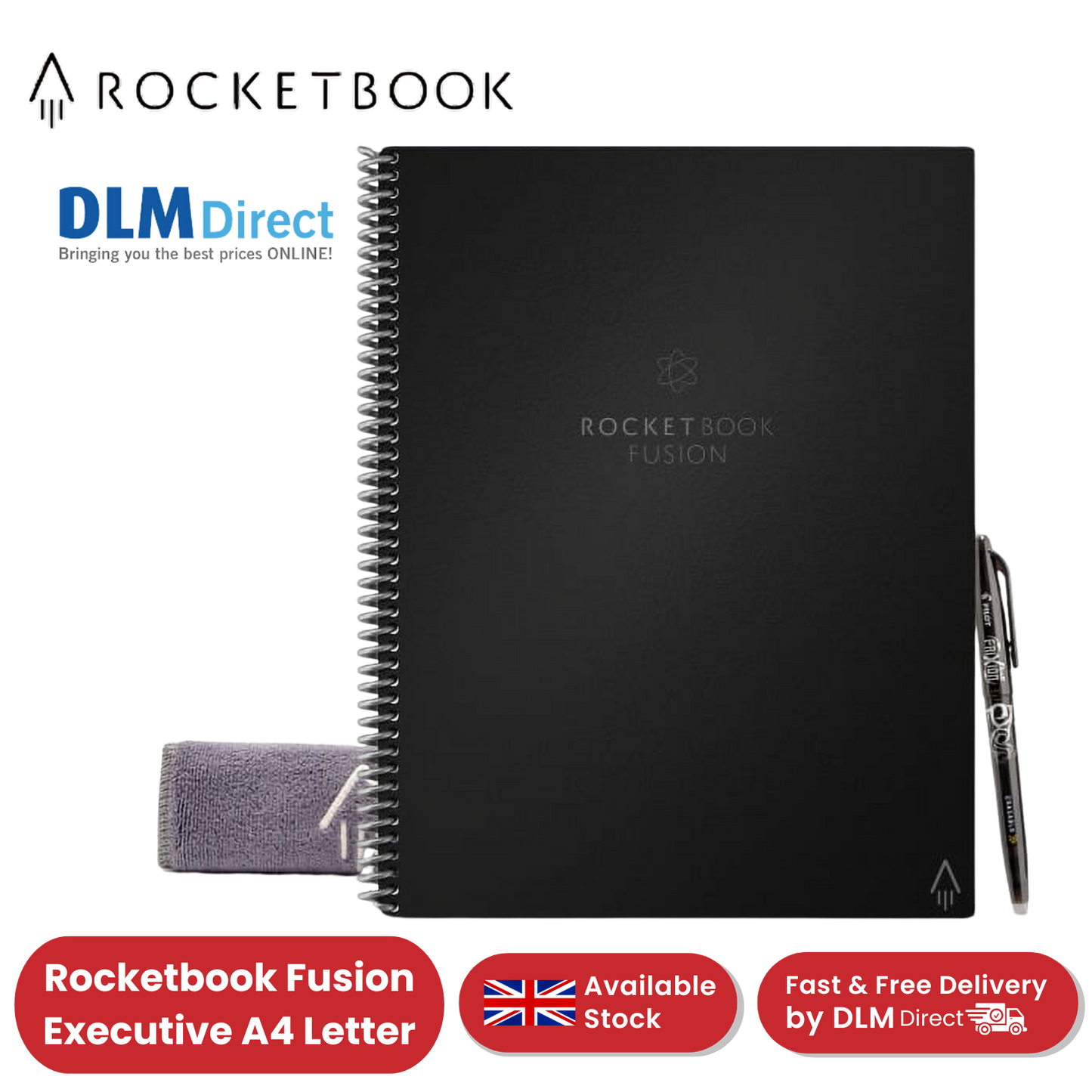 Rocketbook Fusion A4 Letter - Dotted Paper - Black