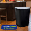 Durable Durabin Black Waste Bin 90L Stackable Plastic Bin with Sturdy Handles